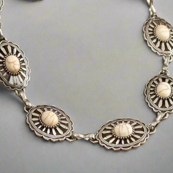 White Turquoise Concho Set