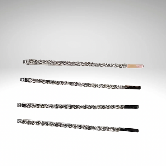 Minimalist Rhinestone Silver Hair Pins