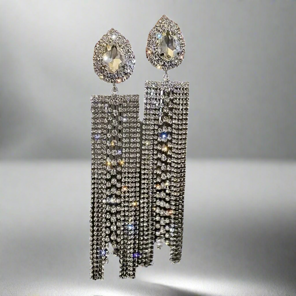 Silver Exaggerated Tassel Earrings