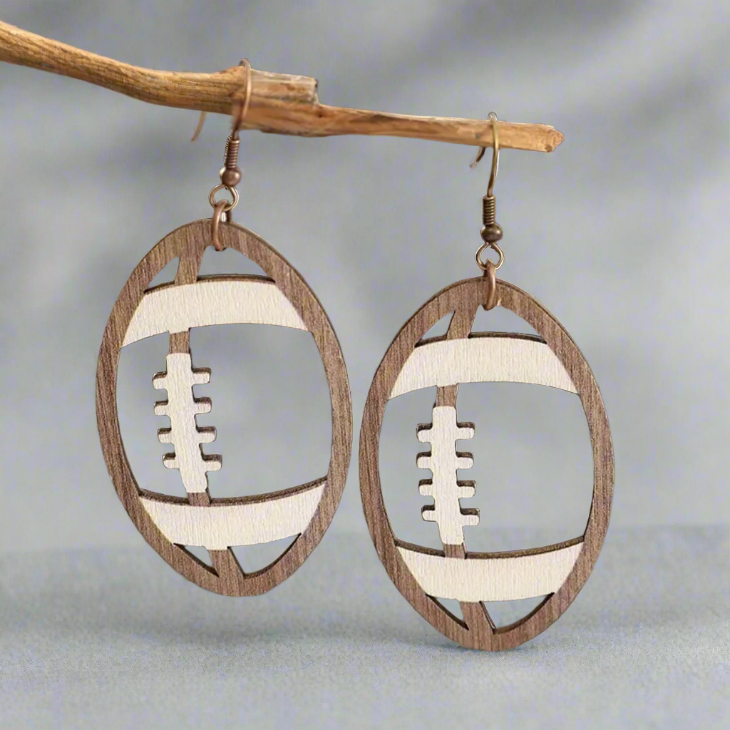 Football Dangling Earrings
