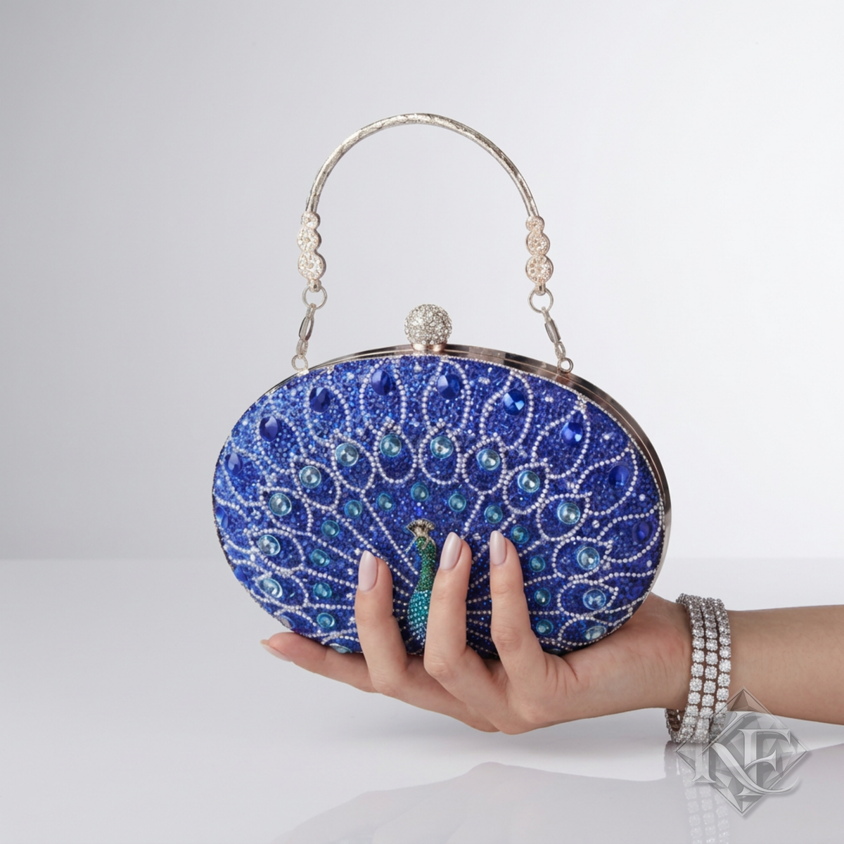 Peacock Rhinestone Evening Bag