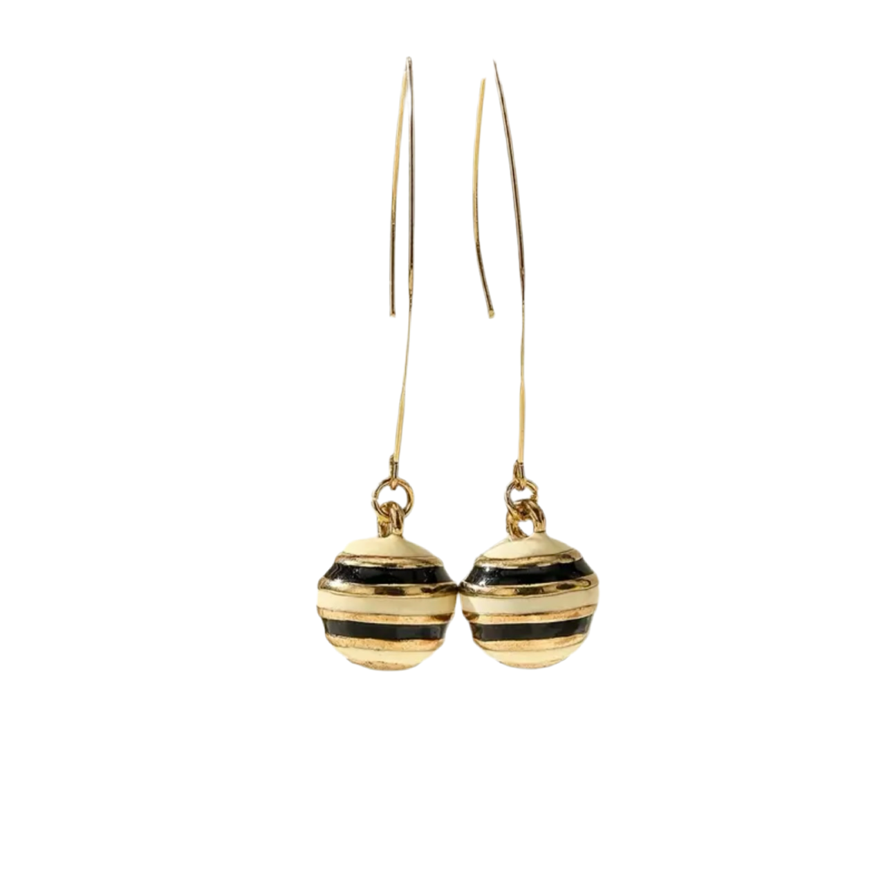 Vanilla Creme Ball Drop Earrings