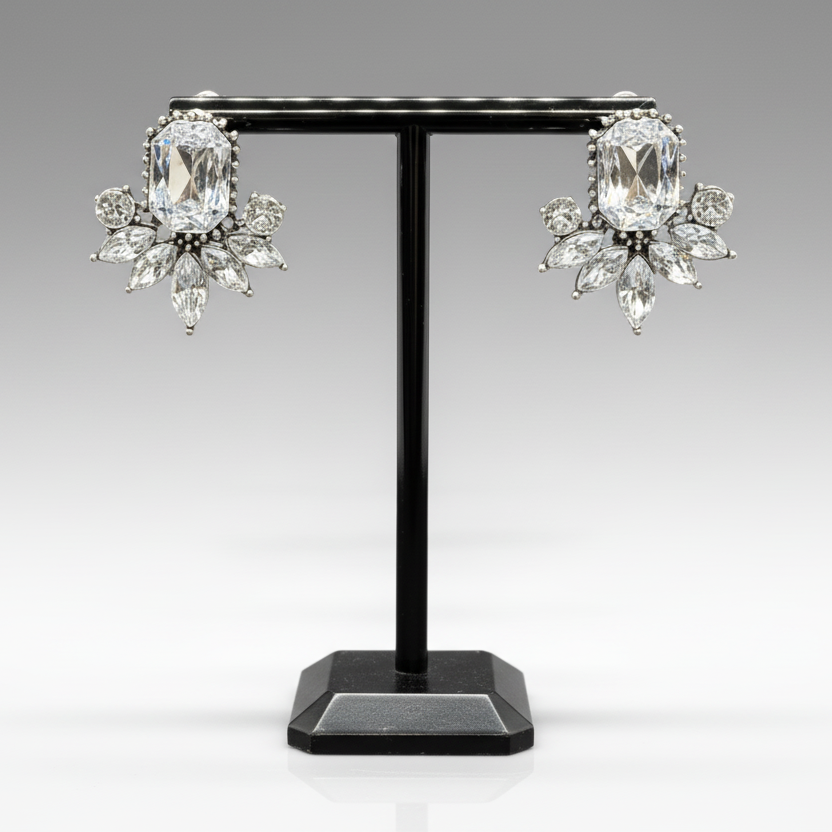Art Deco Clear Earrings