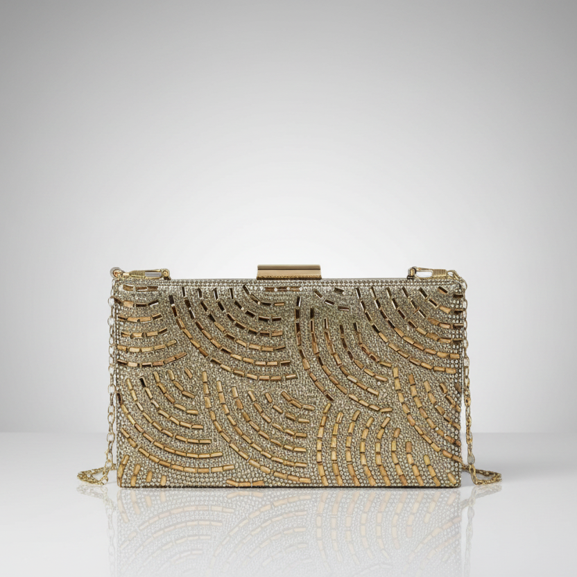 Gold Embellished Clutch Evening Bag
