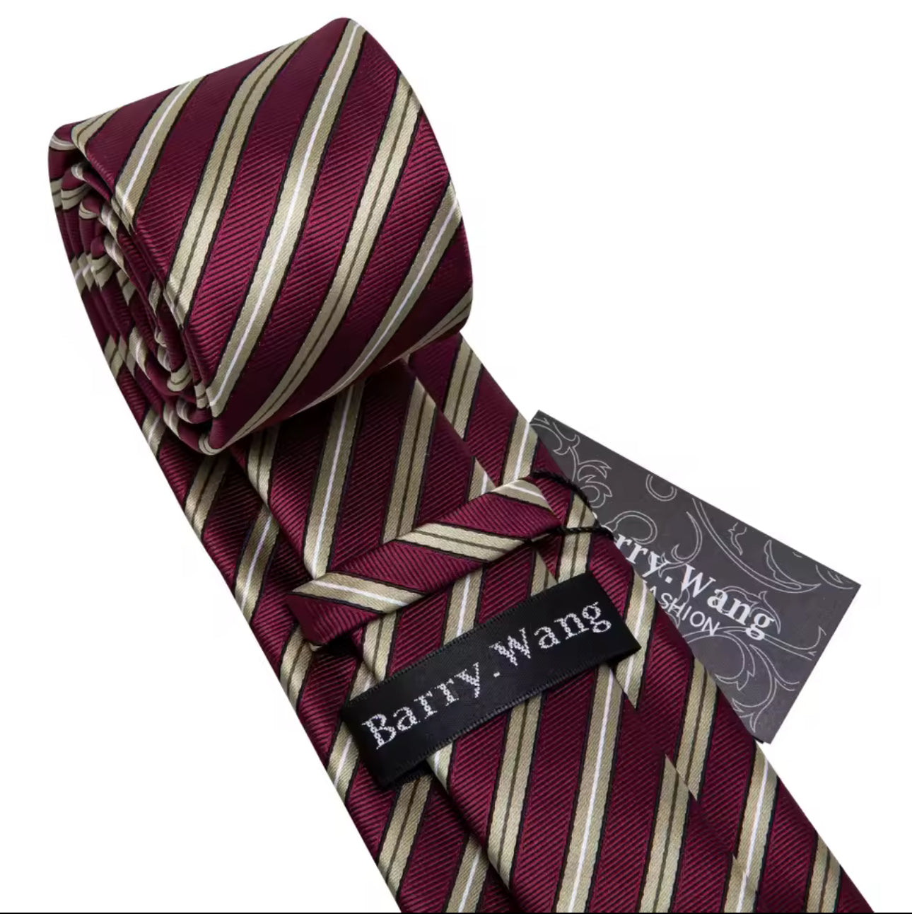 Red Wine Gold Necktie Set