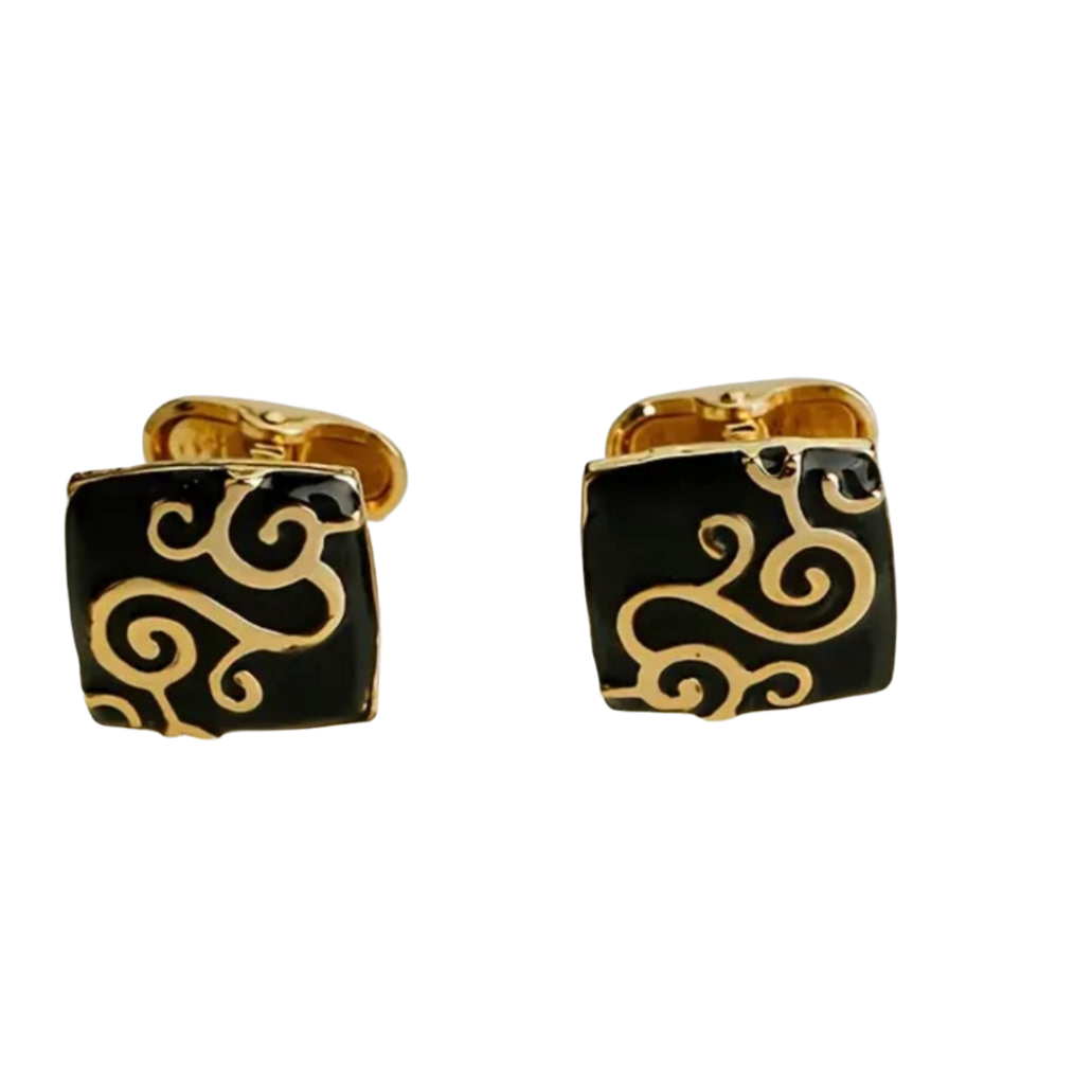 Black Gold Dripping Oil Cufflinks