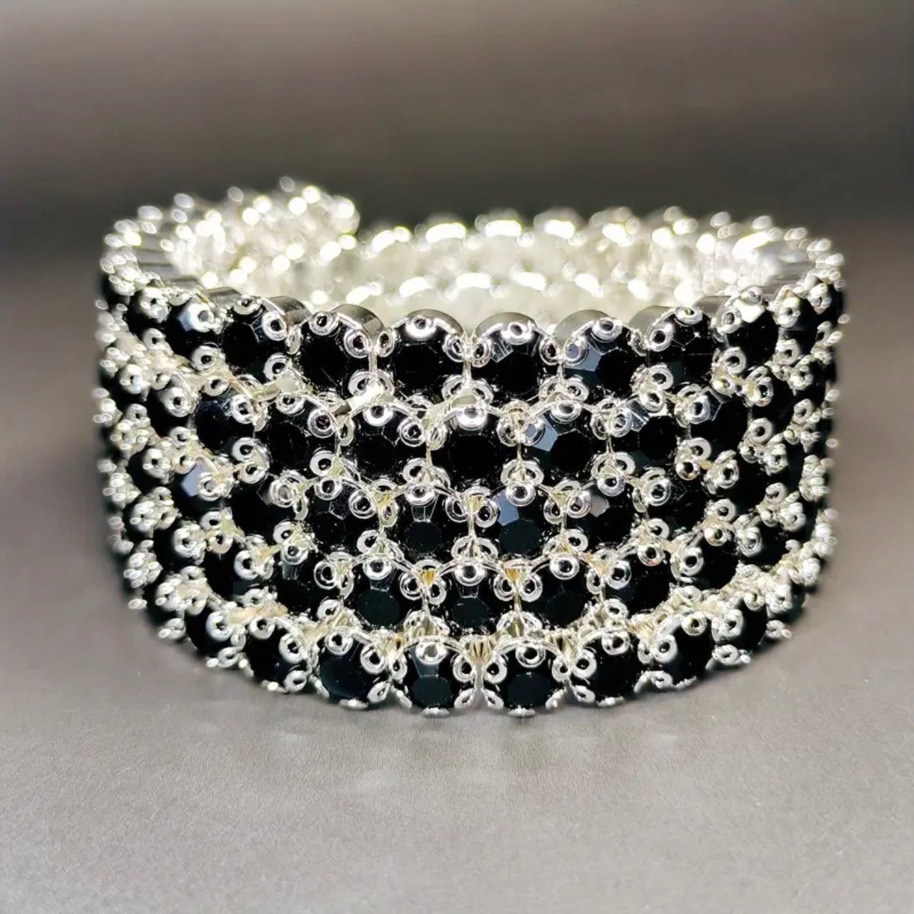 Black 5 Row Flexible Bracelet