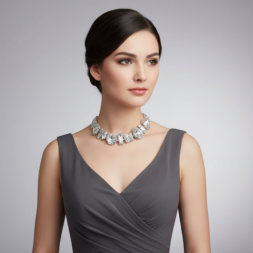 Geometric Glam Choker Necklace