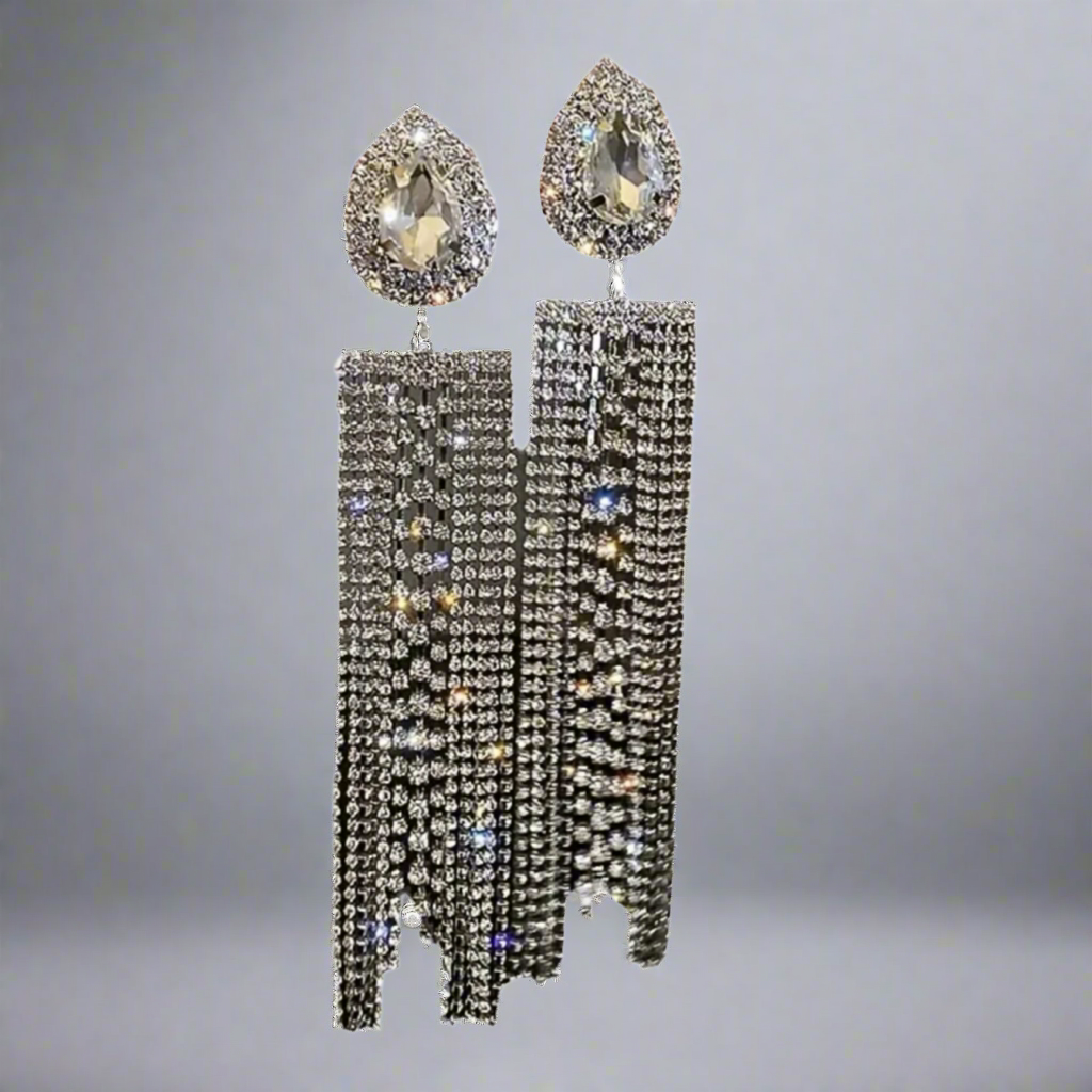 Silver Exaggerated Tassel Earrings