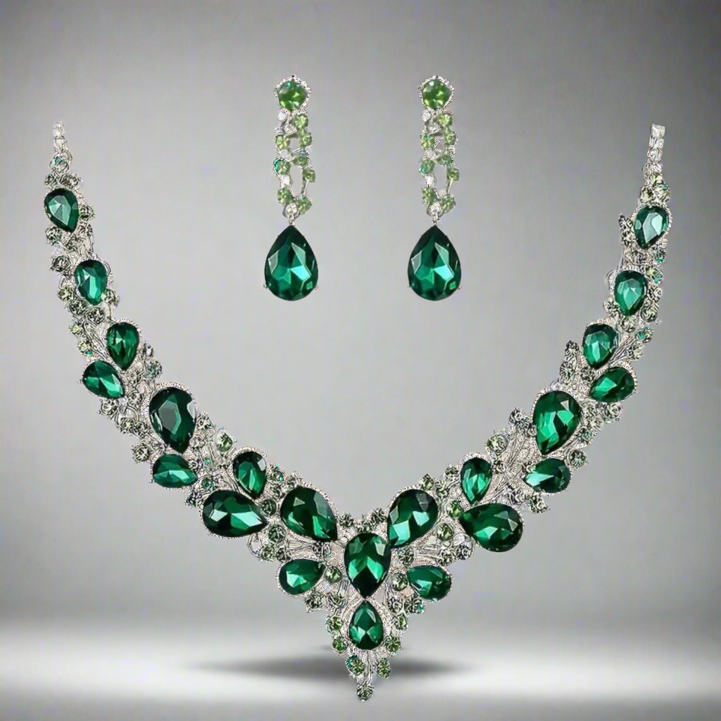 Glass Droplets Jewelry Set