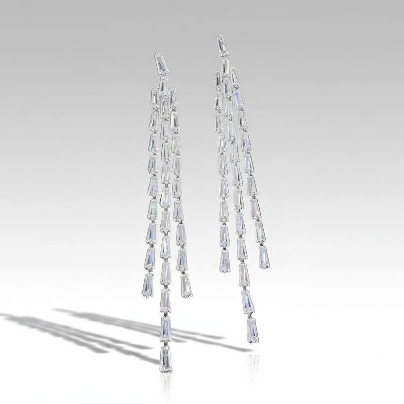 Baguette Tassel Earrings