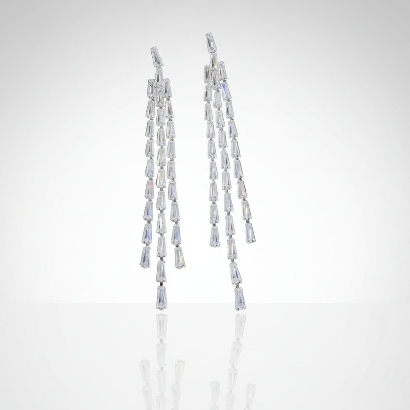 Baguette Tassel Earrings