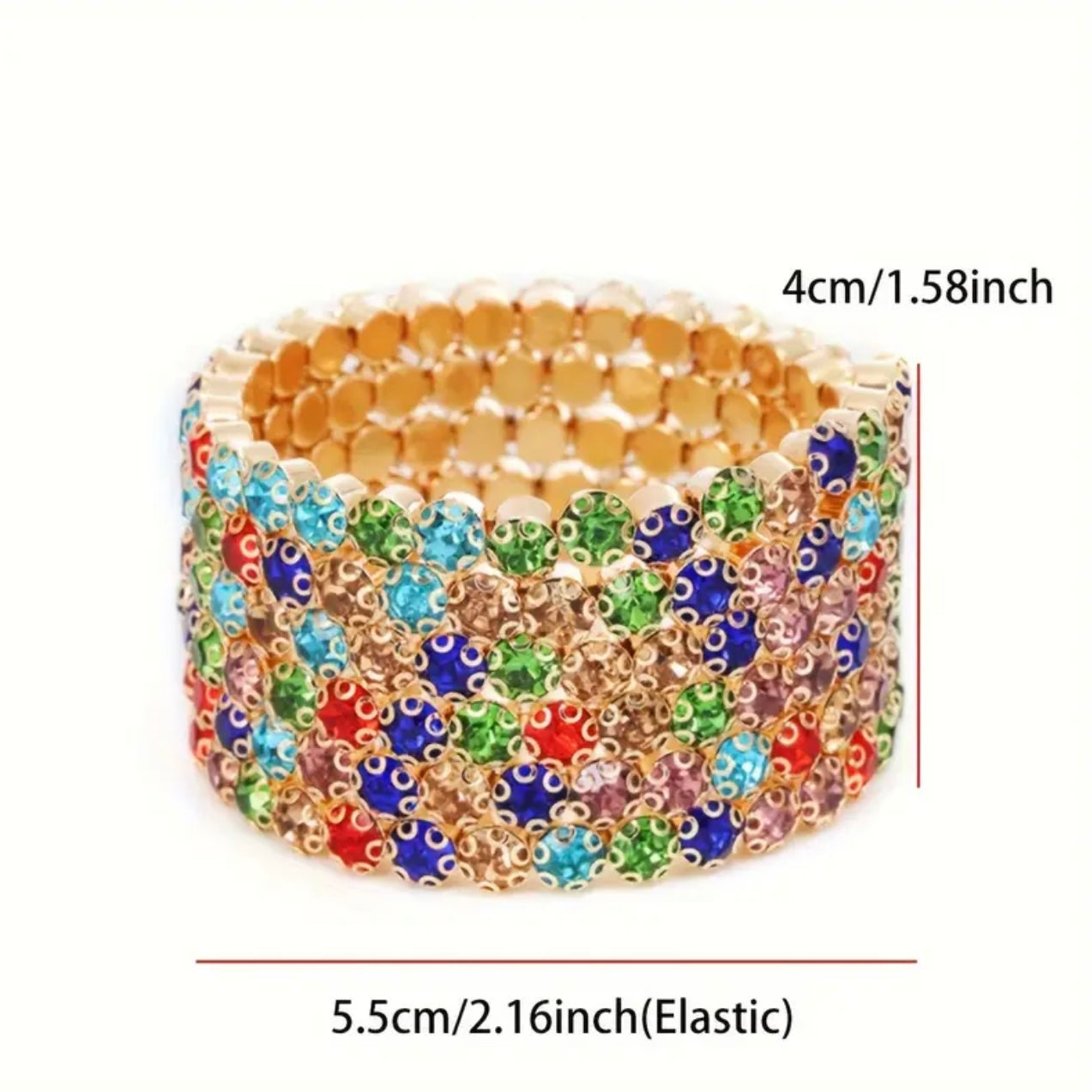 Multicolor Black 5 Row Flexible Bracelet