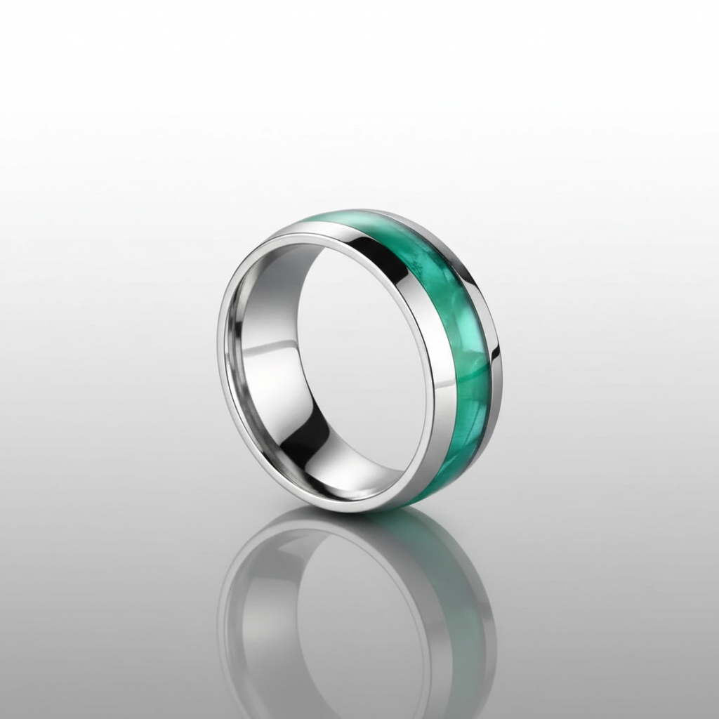 Shell Inlay Steel Ring