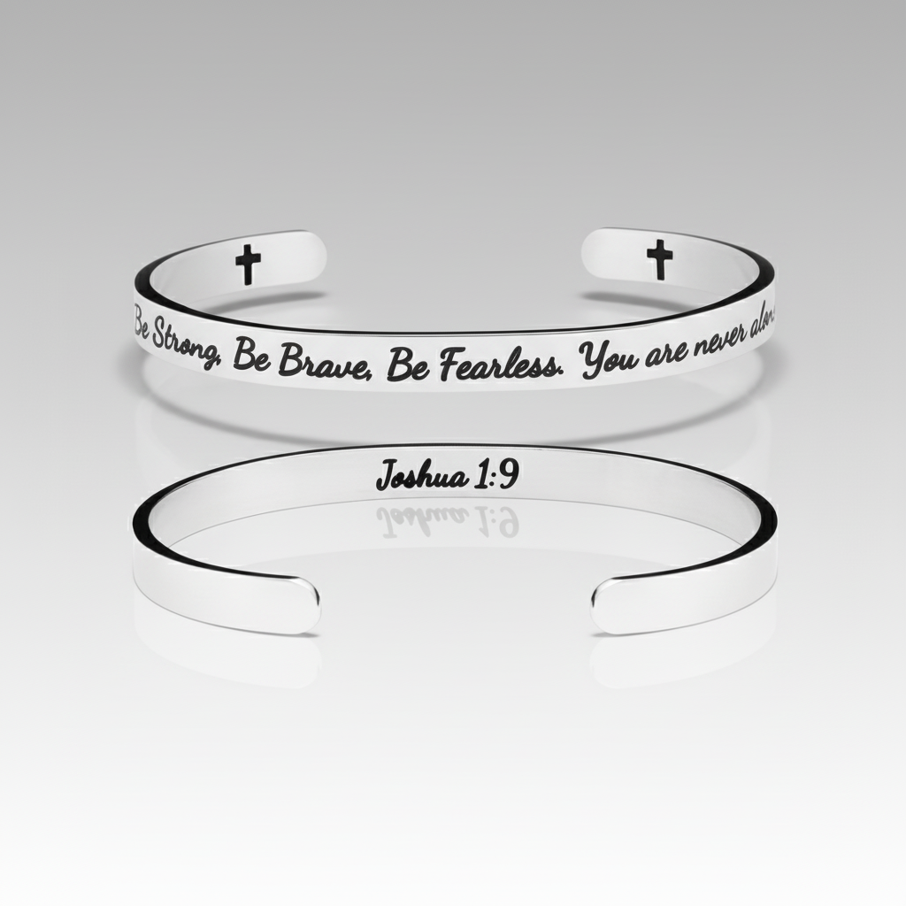 Never Alone Joshua 1:9 Cuff Bracelet