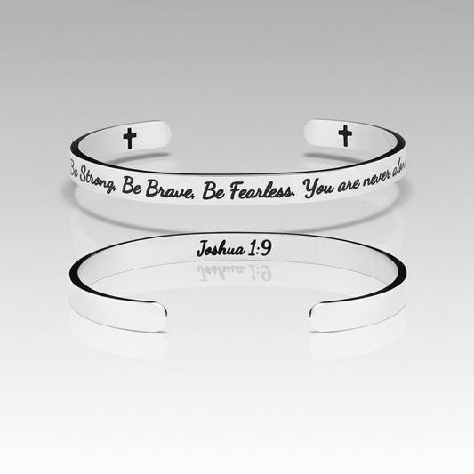 Never Alone Joshua 1:9 Cuff Bracelet