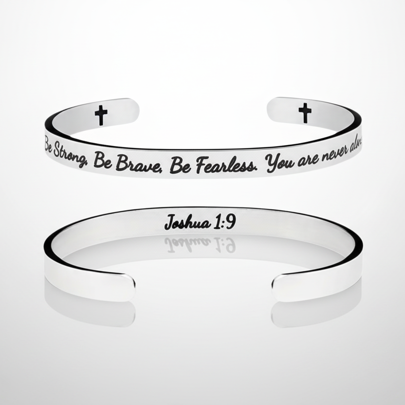 Never Alone Joshua 1:9 Cuff Bracelet