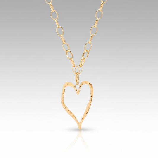 Exaggerated Heart Pendant & Chain
