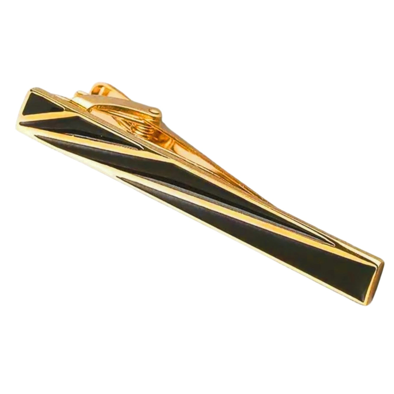 Black Silver Sleek Tie Clip