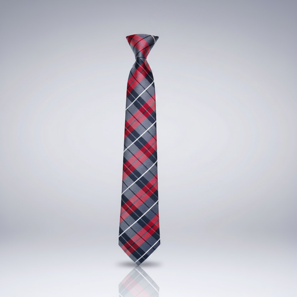 Red White Blue Plaid Necktie Set