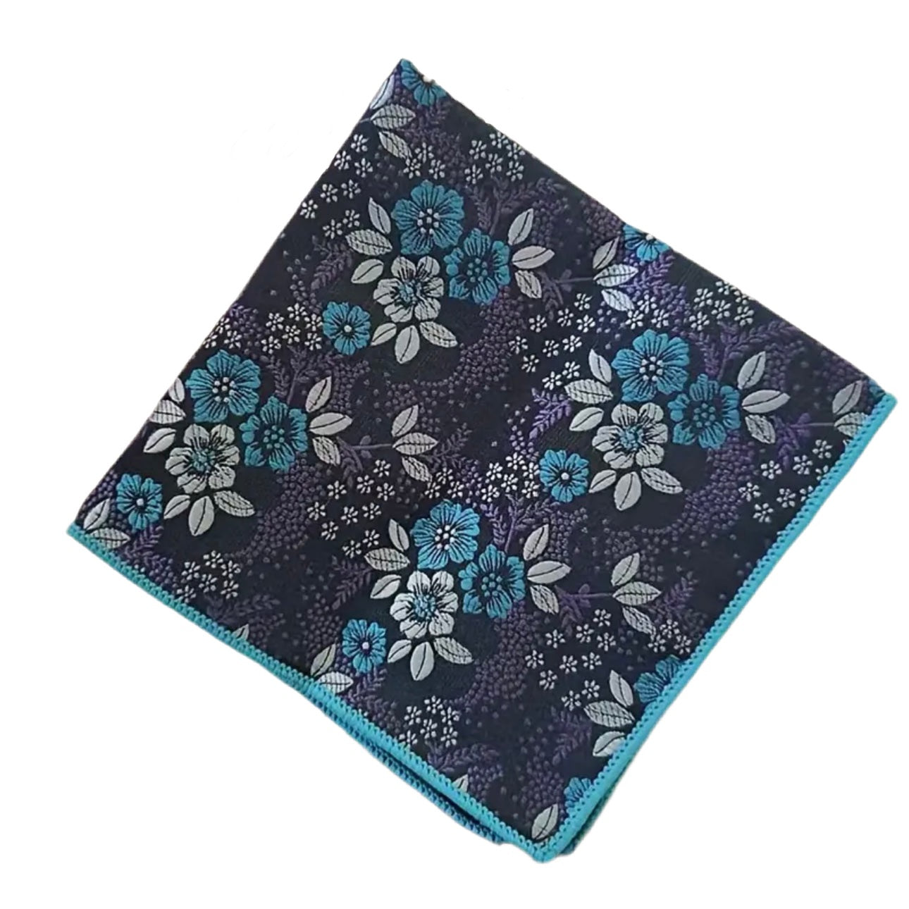 Blue Floral Pocket Square