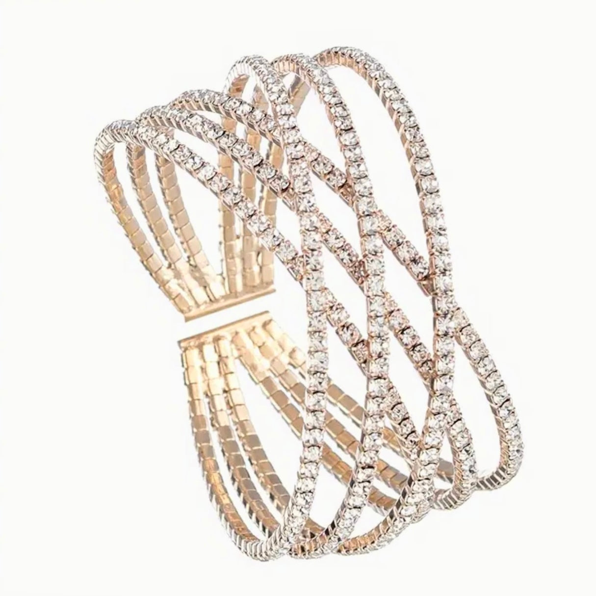 Criss Cross Gold Cuff Bracelet