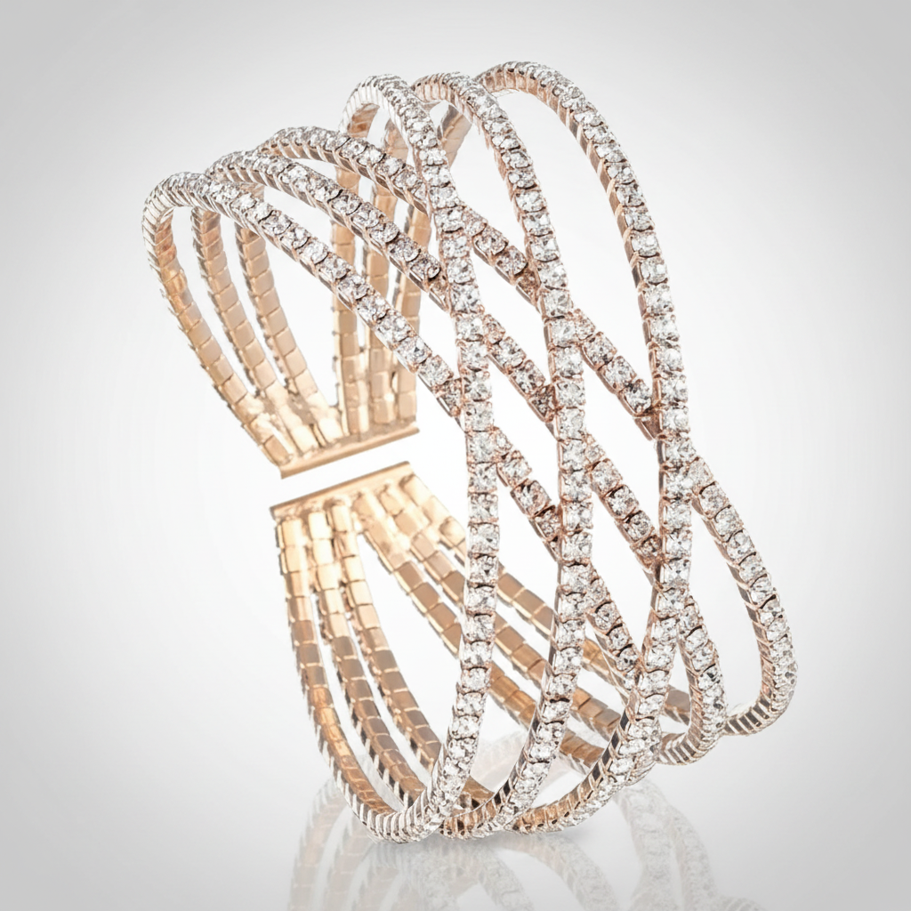 Criss Cross Gold Cuff Bracelet