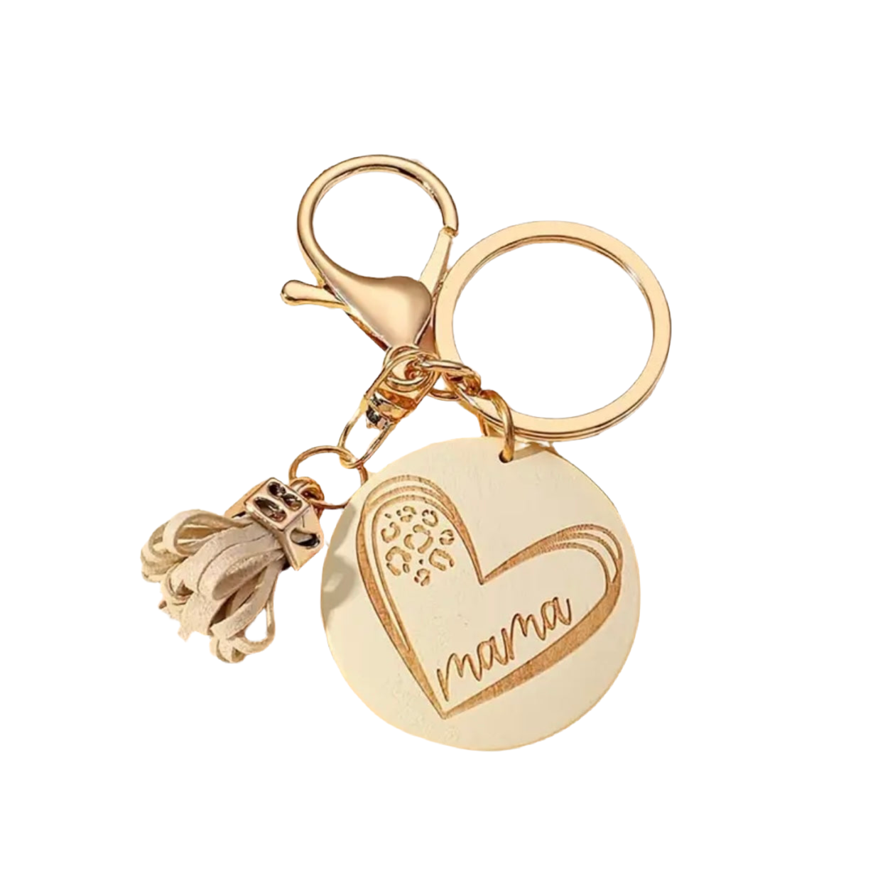 Mama Tassel Cream Keychain