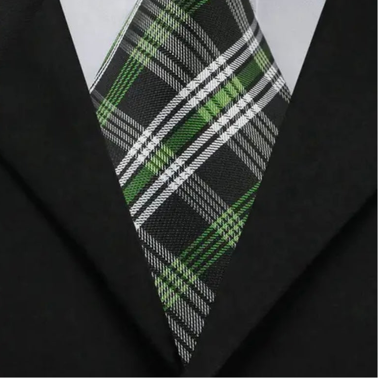 Green Plaid Necktie Set