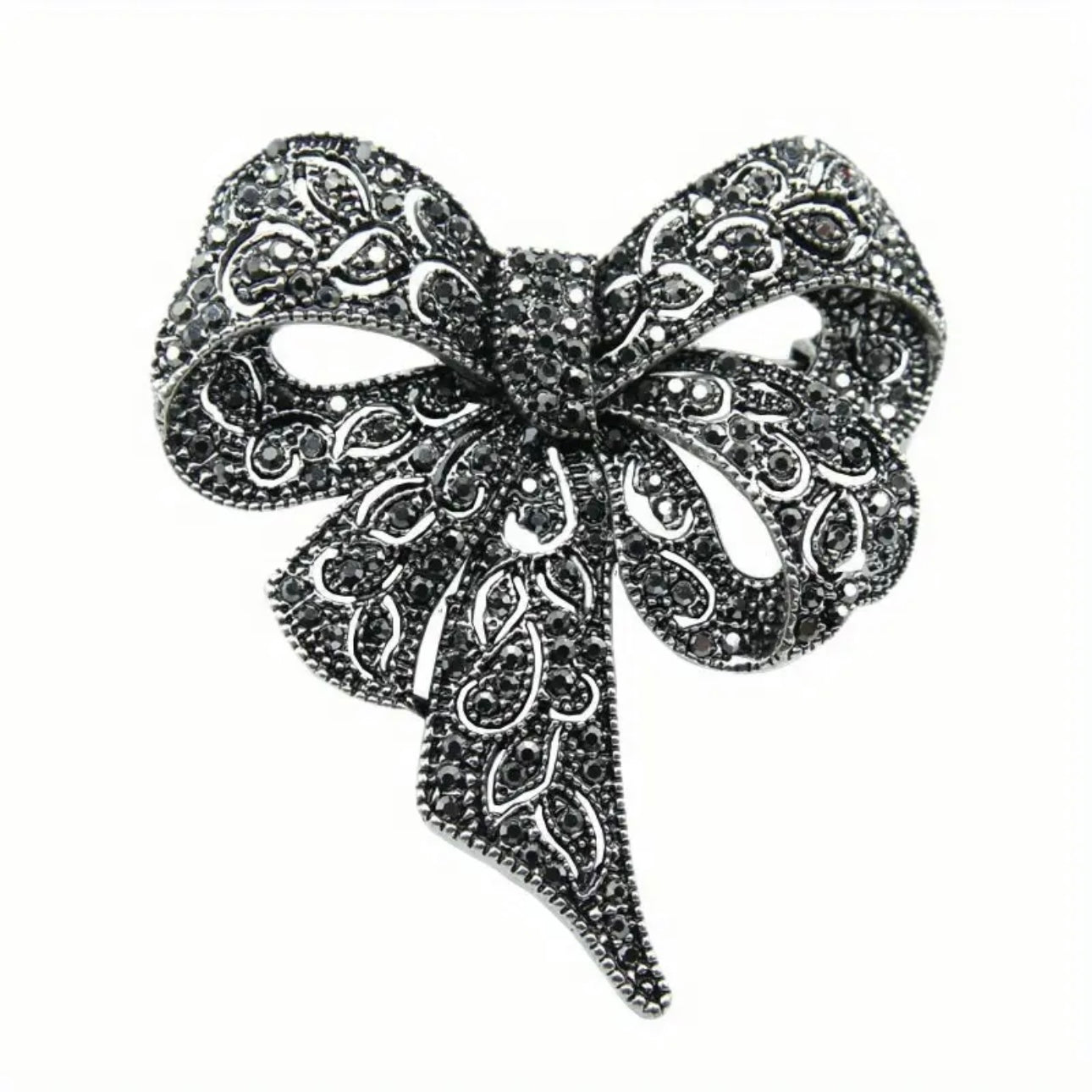 Black Bow Brooch Pin