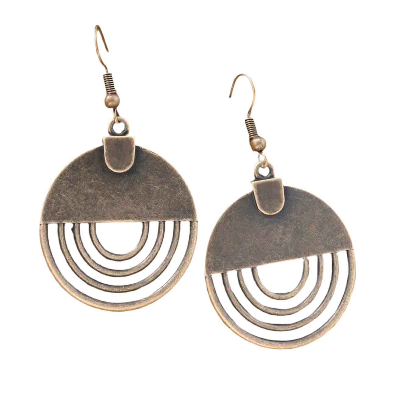 Bronze Geometric Boho Earrings