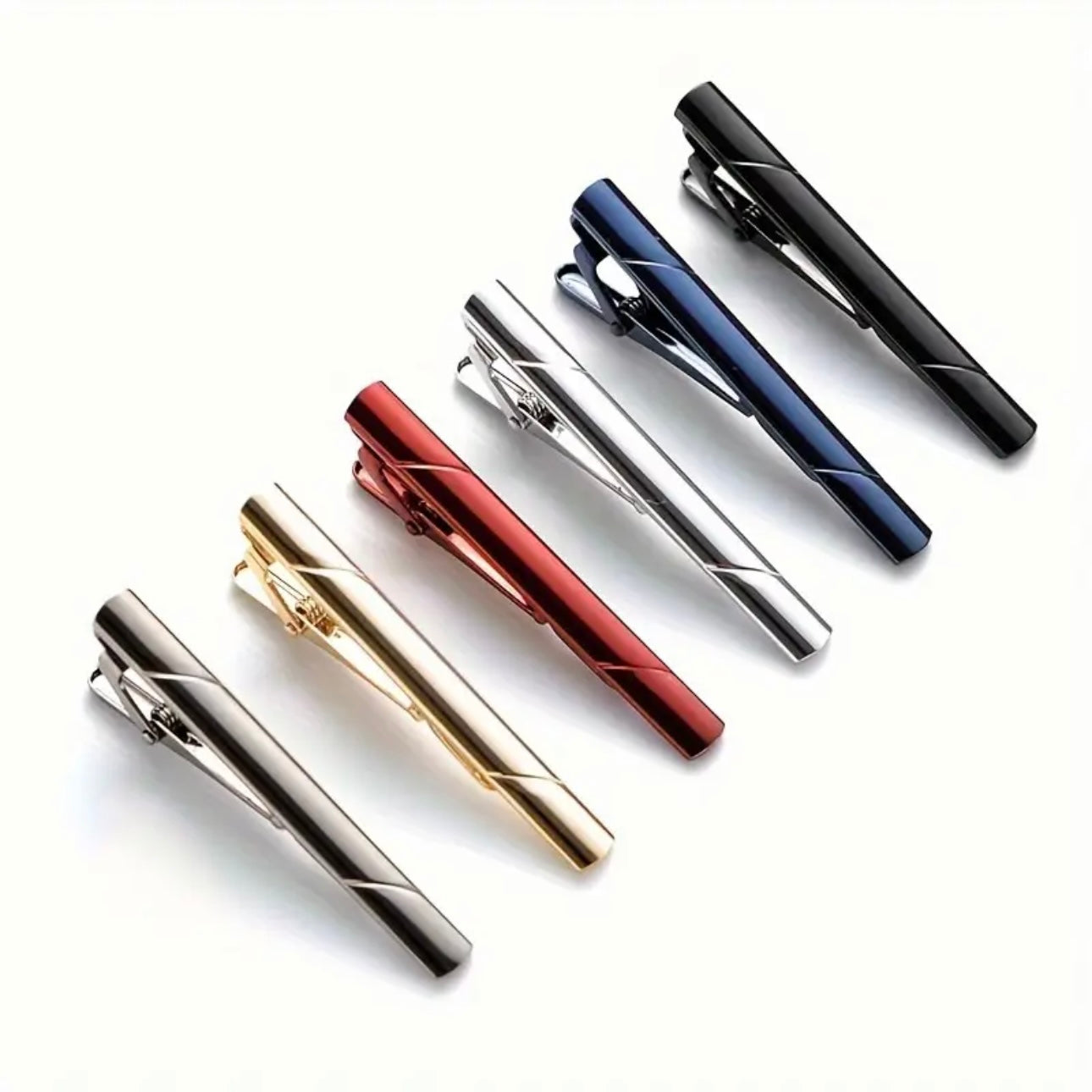 Metallic Tie Clip Blue