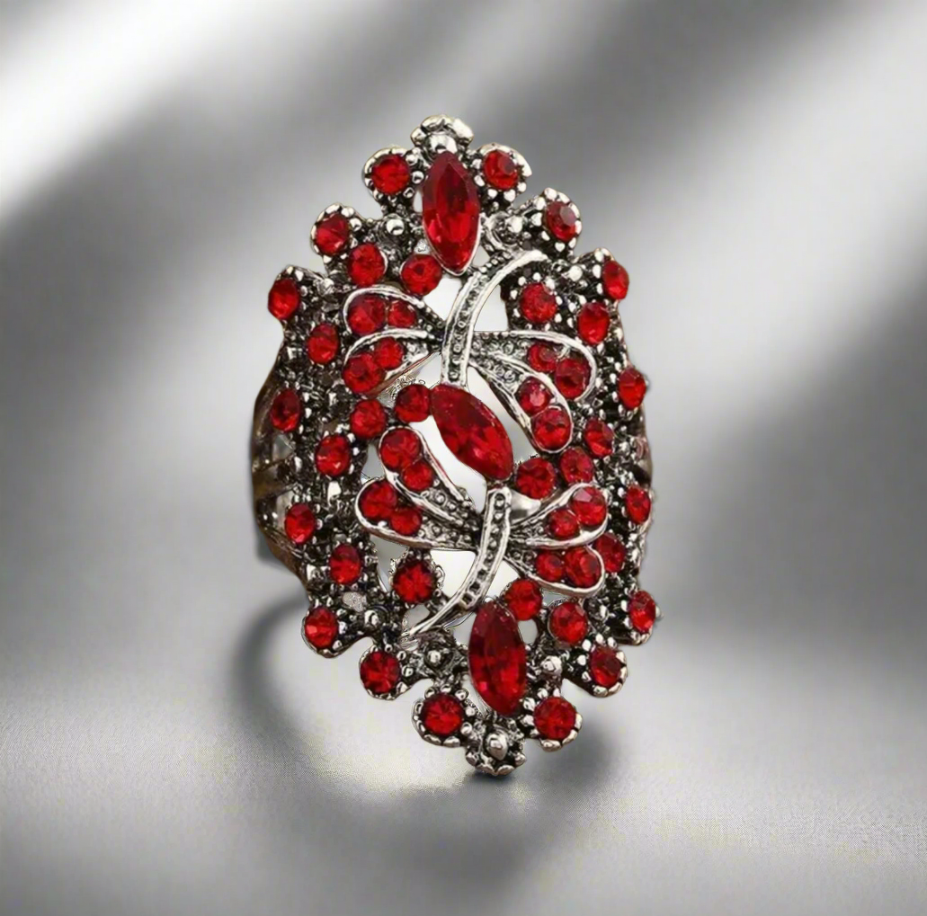 Dragonfly Red All-Fit Ring by No