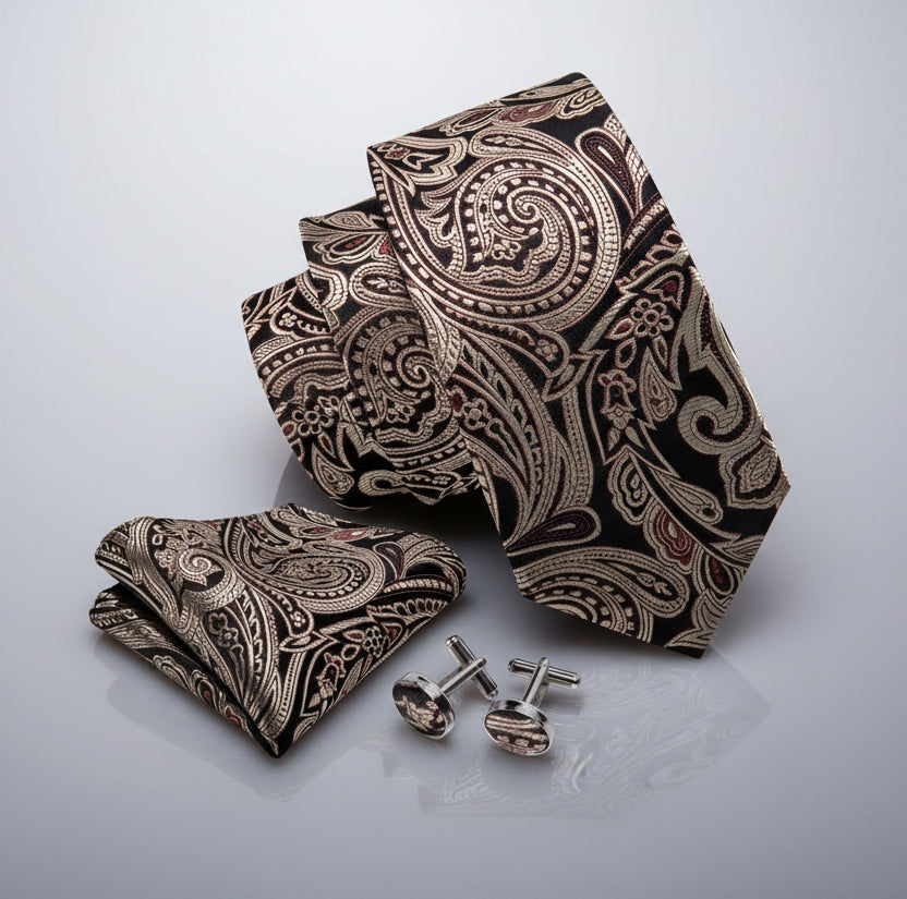 Gold & Black Barry Wang Necktie Sets