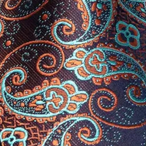 Brown Orange Aqua Necktie Set