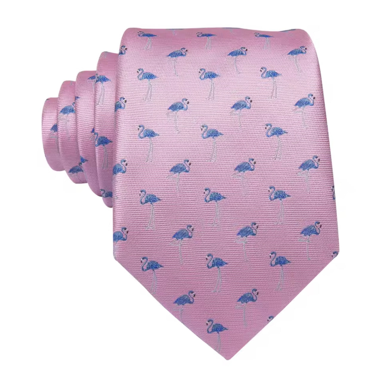 Pink Blue Flamingo Necktie Set