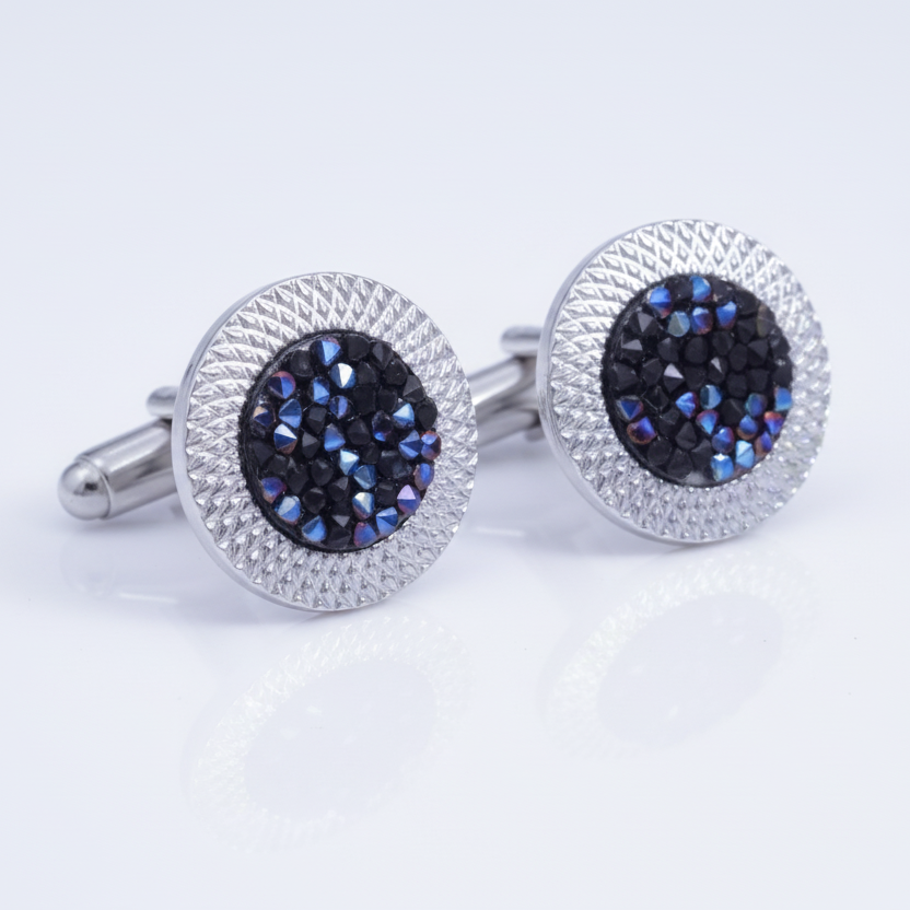 Glittery Blue Cufflinks