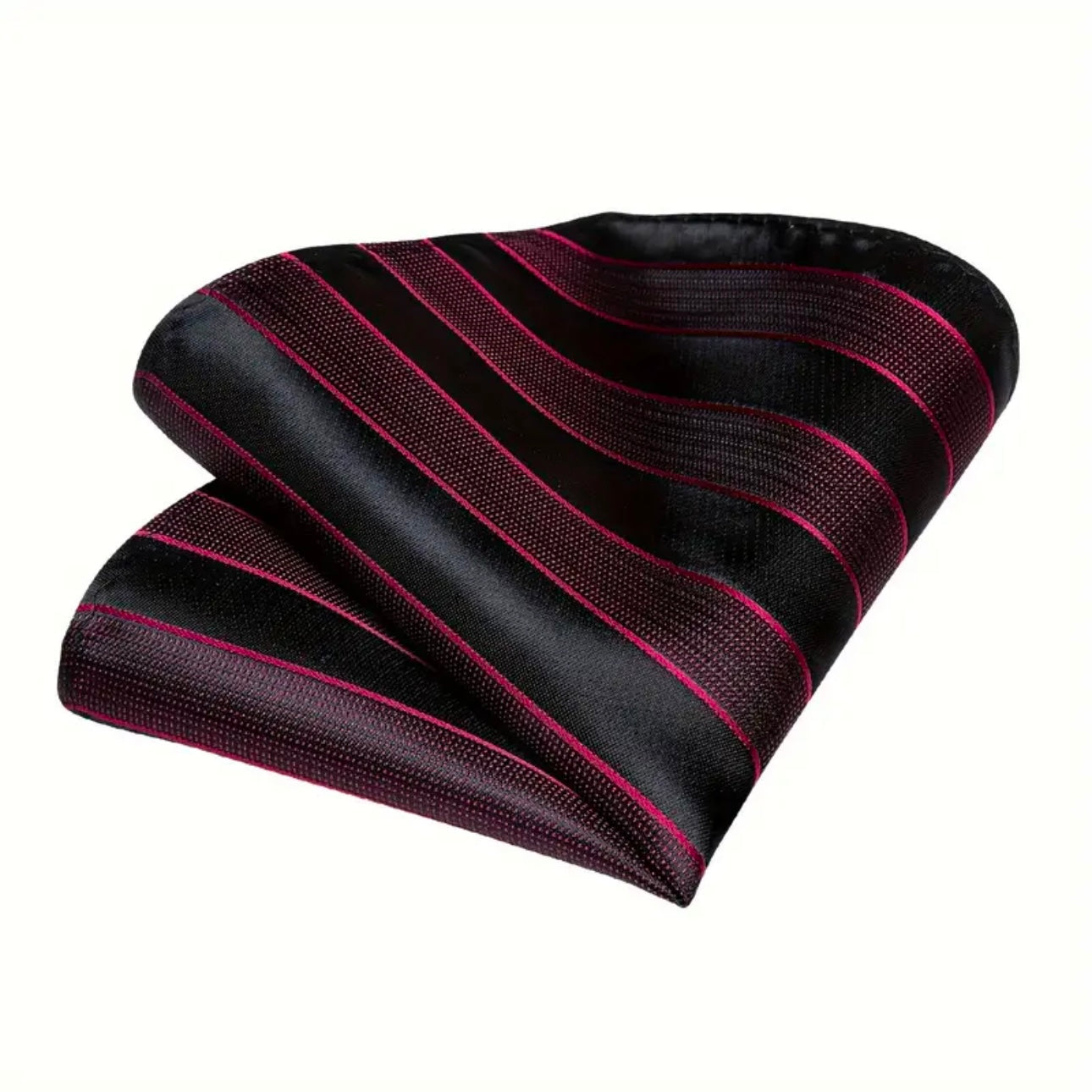 Black Pink Stripe Necktie Set