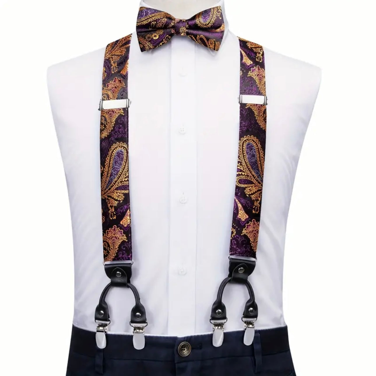 Purple Gold Necktie Set