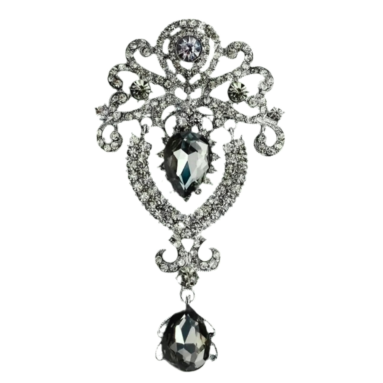 Vintage Royalty Brooch Pin Clear