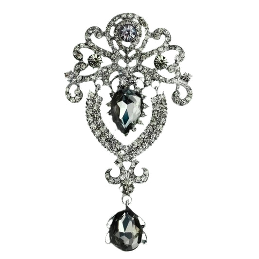 Vintage Royalty Brooch Pin Clear