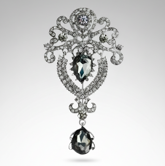 Vintage Royalty Brooch Pin Clear