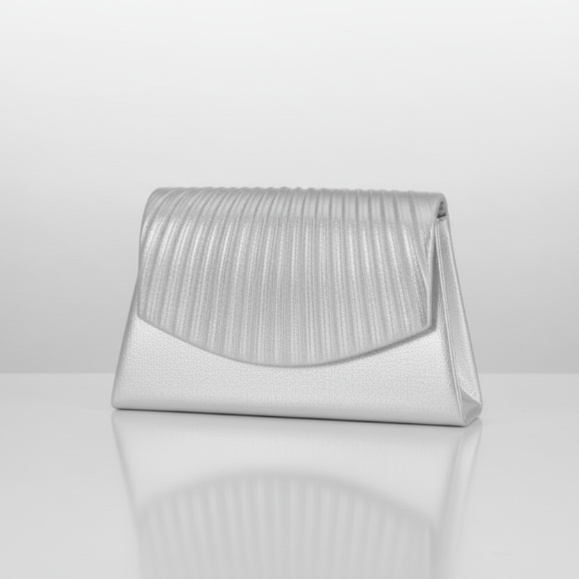 Metallic Pleated Clutch