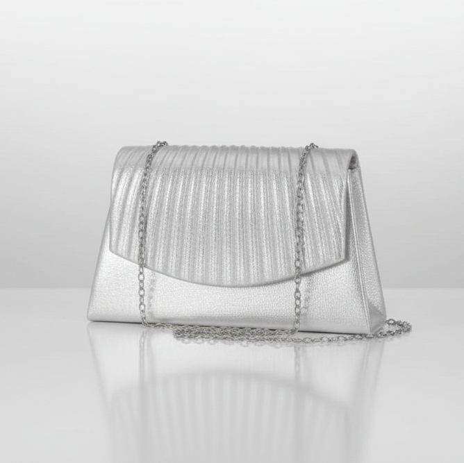 Metallic Pleated Clutch