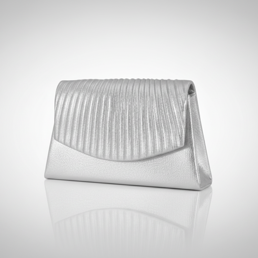 Metallic Pleated Clutch