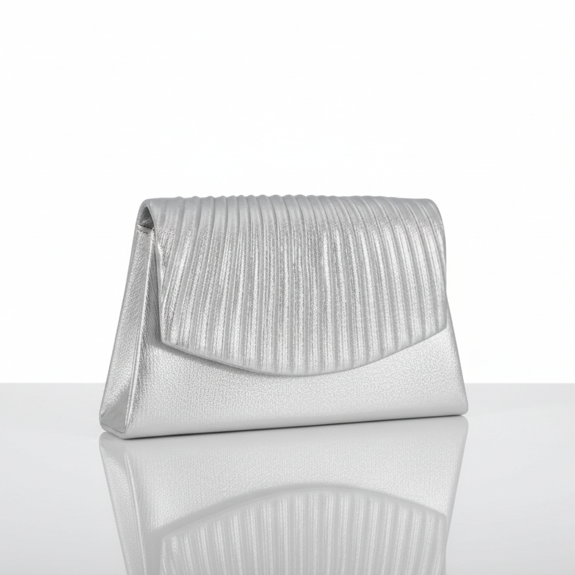 Metallic Pleated Clutch