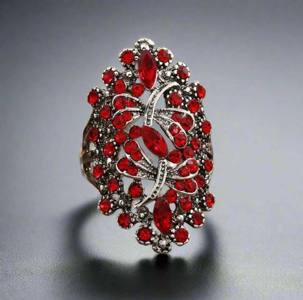 Dragonfly Red All-Fit Ring by No