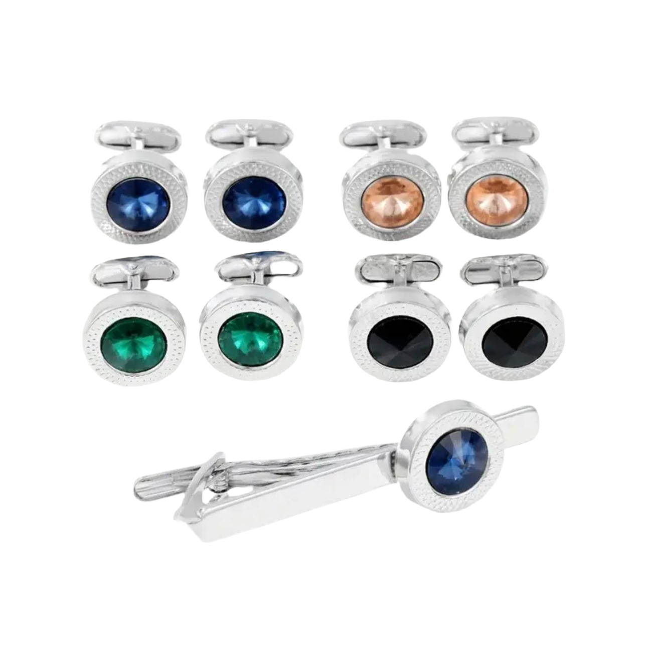 Colorful Rhinestone Cufflinks