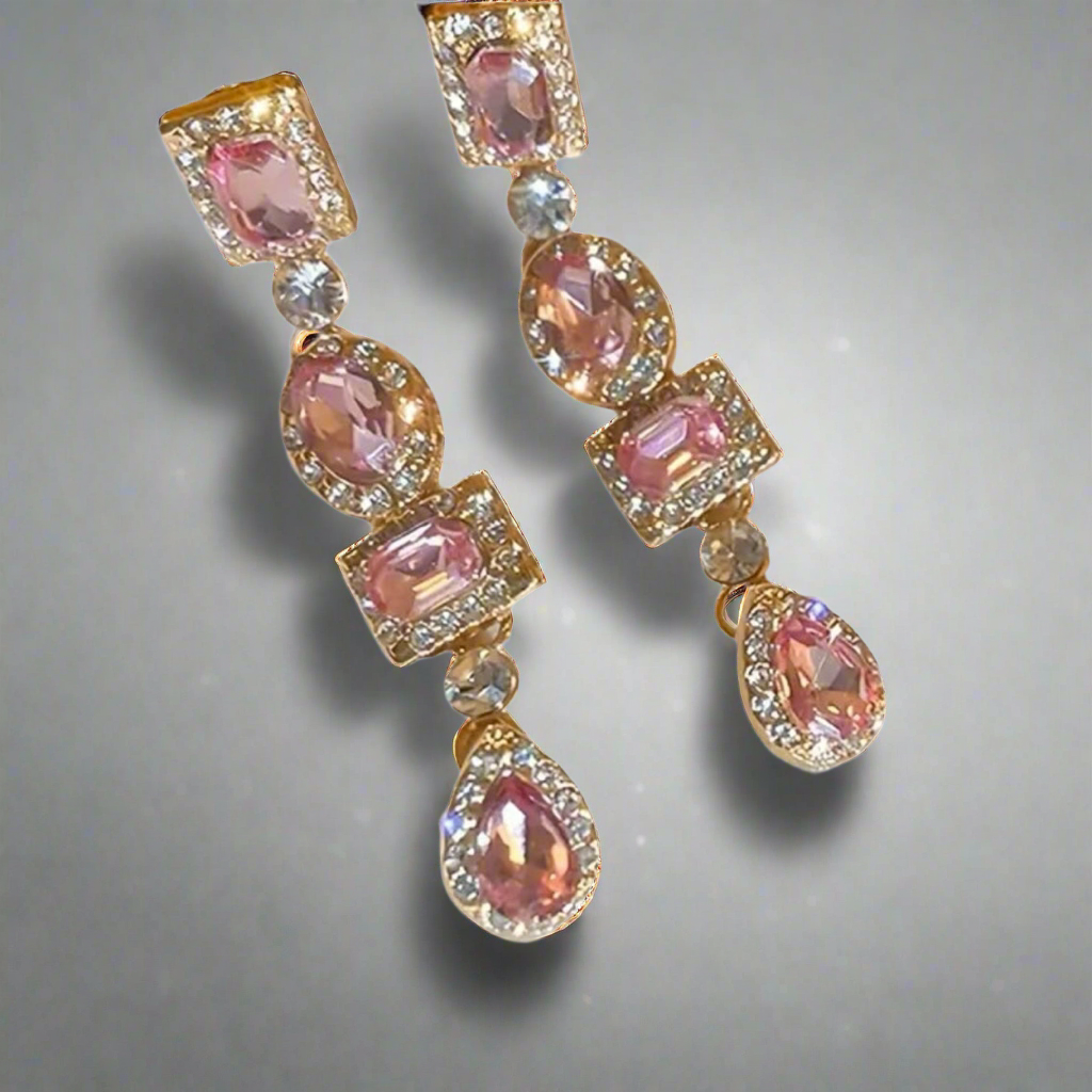 Pastel Geometric Dangling Earrings