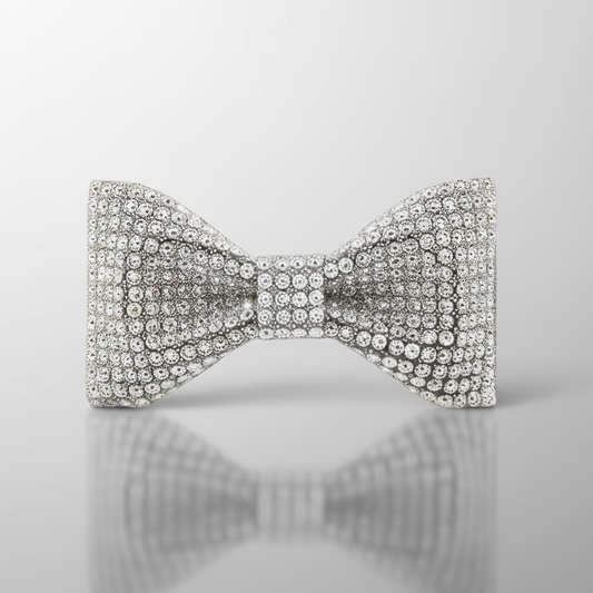 Silver Beaded Bowtie